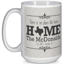Home State 15 Oz Coffee Mug - White (Personalized)