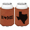 Home State Cognac Leatherette Can Sleeve - Double Sided Front and Back