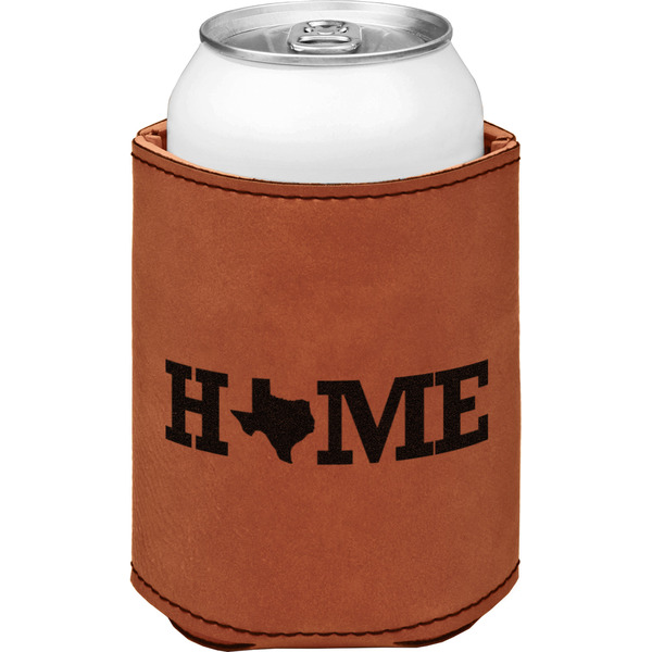 Custom Home State Leatherette Can Sleeve - Single Sided (Personalized)