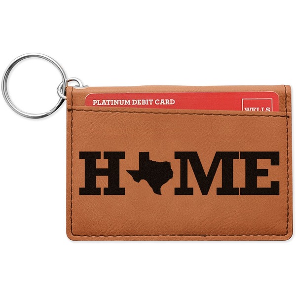 Custom Home State Leatherette Keychain ID Holder - Single Sided (Personalized)