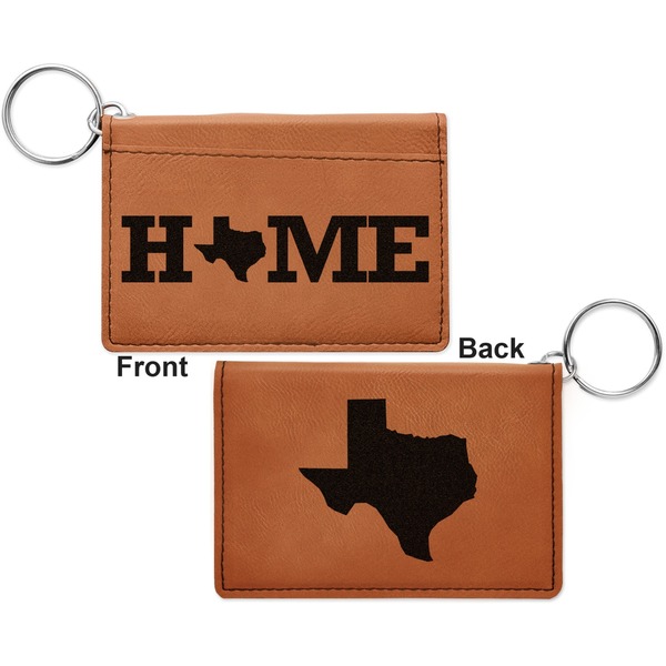 Home State Cognac Leatherette Keychain ID Holders - Front and Back Apvl