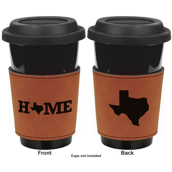 Home State Cognac Leatherette Mug Sleeve - Double Sided Apvl