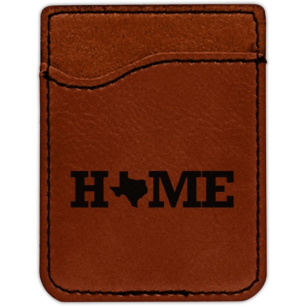Home State Cognac Leatherette Phone Wallet close up