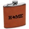 Home State Cognac Leatherette Wrapped Stainless Steel Flask