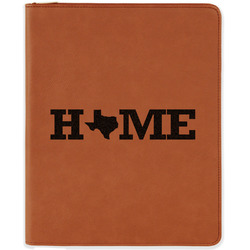 Home State Leatherette Zipper Portfolio with Notepad - Double Sided (Personalized)