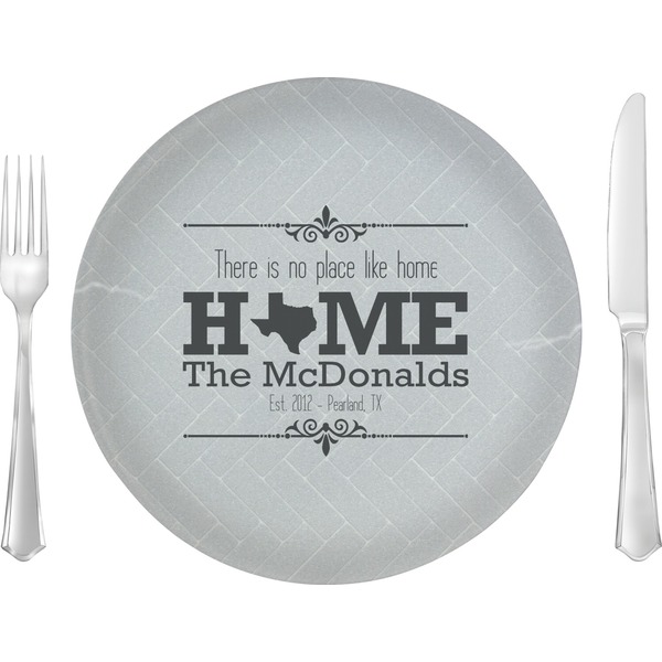 Custom Home State 10" Glass Lunch / Dinner Plates - Single or Set (Personalized)