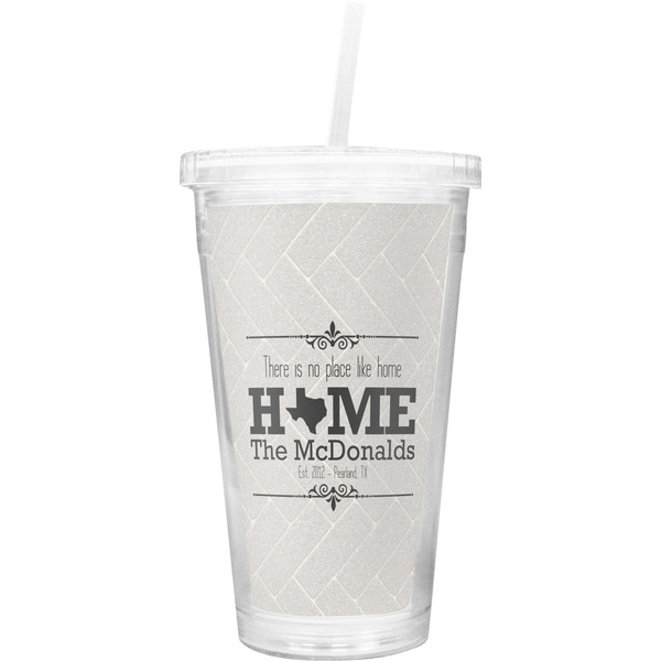 Custom Home State Double Wall Tumbler with Straw (Personalized)