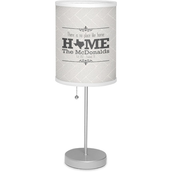 Custom Home State 7" Drum Lamp with Shade Linen (Personalized)