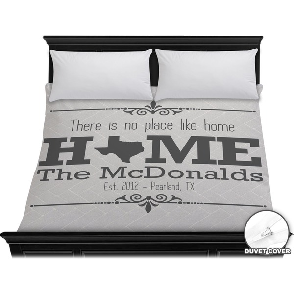 Custom Home State Duvet Cover - King (Personalized)