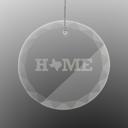 Home State Engraved Glass Ornament - Round (Personalized)