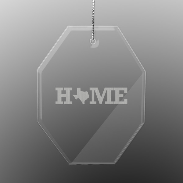 Home State Engraved Glass Ornaments - Octagon