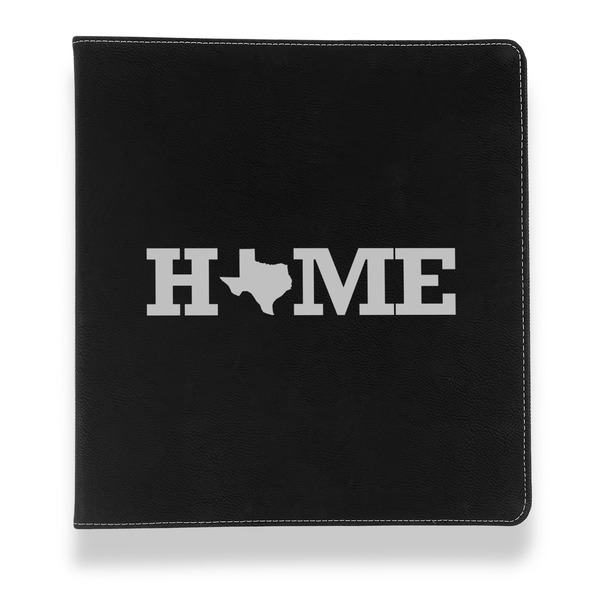 Custom Home State Leather Binder - 1" - Black (Personalized)