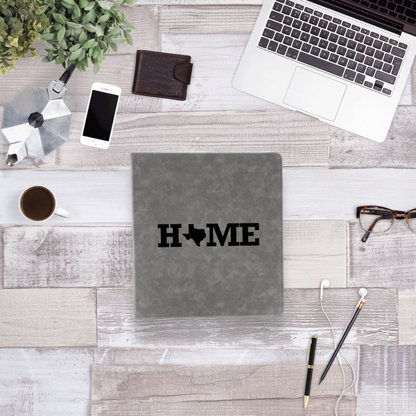Home State Leather Binder - 1" - Grey - Lifestyle View