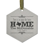 Home State Flat Glass Ornament - Hexagon w/ Name or Text