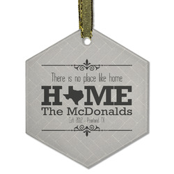 Home State Flat Glass Ornament - Hexagon w/ Name or Text