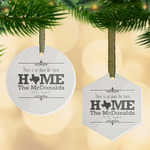 Home State Flat Glass Ornament w/ Name or Text