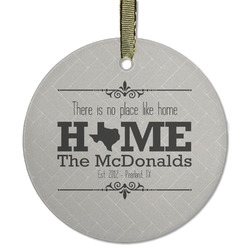 Home State Flat Glass Ornament - Round w/ Name or Text