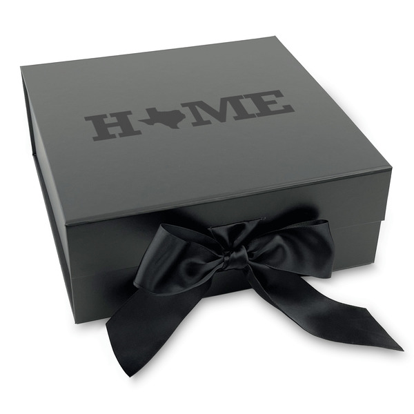 Custom Home State Gift Box with Magnetic Lid - Black