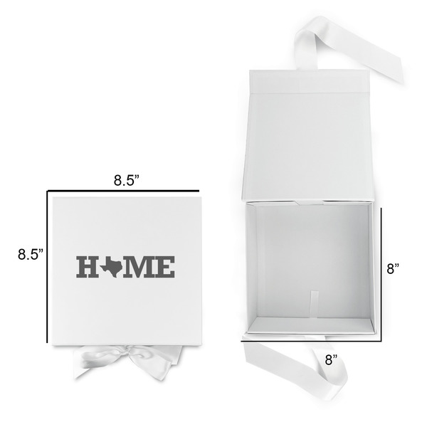 Home State Gift Boxes with Magnetic Lid - White - Open & Closed