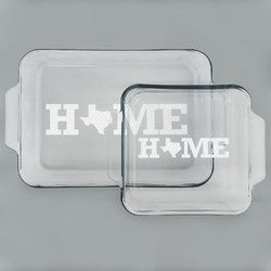 Home State Set of Glass Baking & Cake Dish - 13in x 9in & 8in x 8in (Personalized)