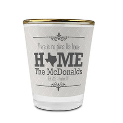 Home State Glass Shot Glass - 1.5 oz - with Gold Rim - Single (Personalized)