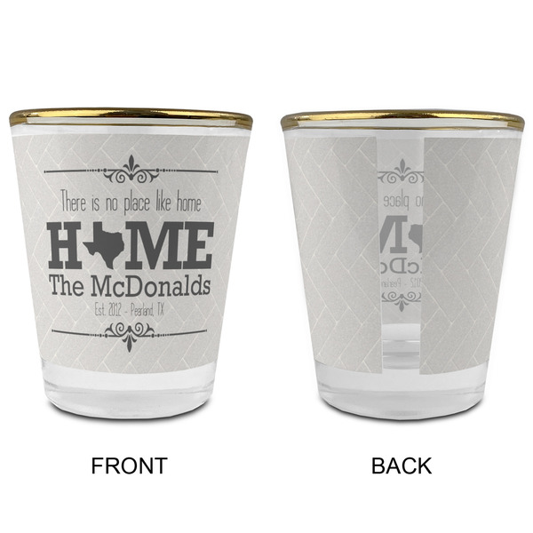 Home State Glass Shot Glass - with gold rim - APPROVAL