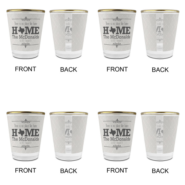 Home State Glass Shot Glass - with gold rim - Set of 4 - APPROVAL