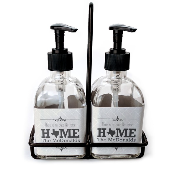 Custom Home State Glass Soap & Lotion Bottle Set (Personalized)