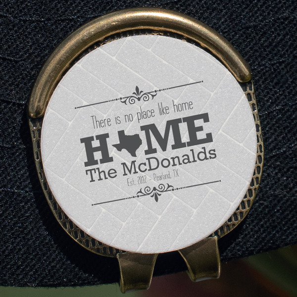 Home State Golf Ball Marker Hat Clip - Gold - Close Up