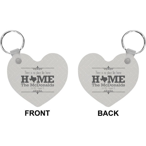 Home State Heart Keychain (Front + Back)