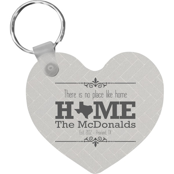 Custom Home State Heart Plastic Keychain w/ Name or Text