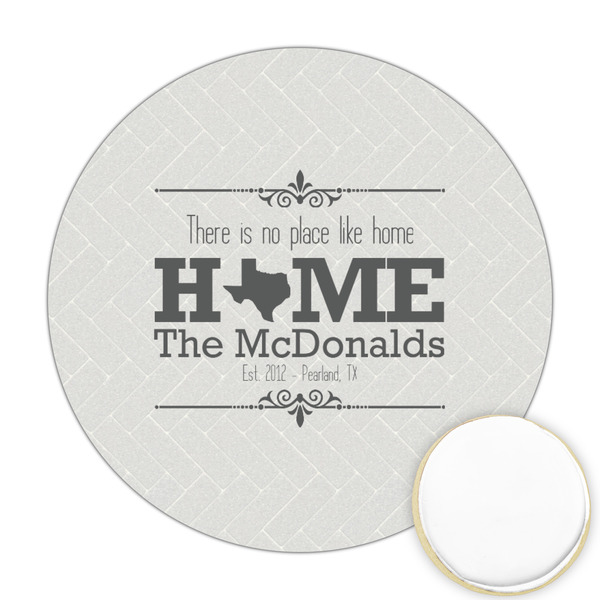 Custom Home State Printed Cookie Topper - Round (Personalized)