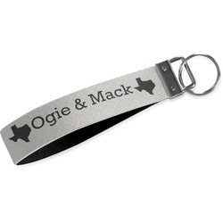 Home State Webbing Keychain Fob - Large (Personalized)