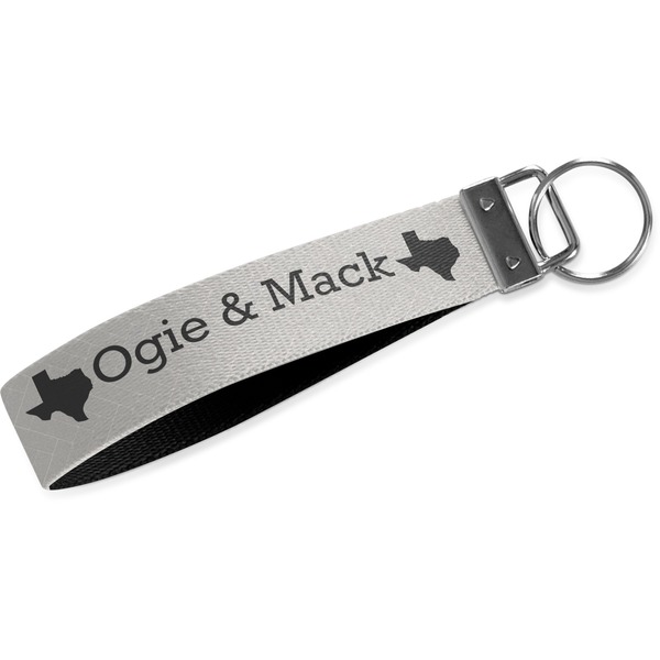 Custom Home State Webbing Keychain Fob - Small (Personalized)