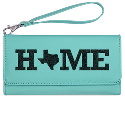 Home State Ladies Leatherette Wallet - Laser Engraved- Teal (Personalized)