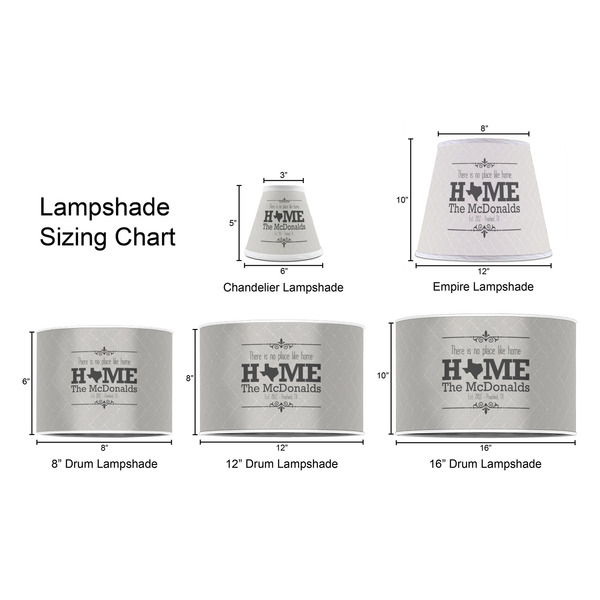 Home State Lampshade Sizing Chart