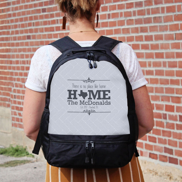 Home State Large Backpack - Black - On Back