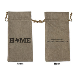Home State Large Burlap Gift Bag - Front & Back (Personalized)
