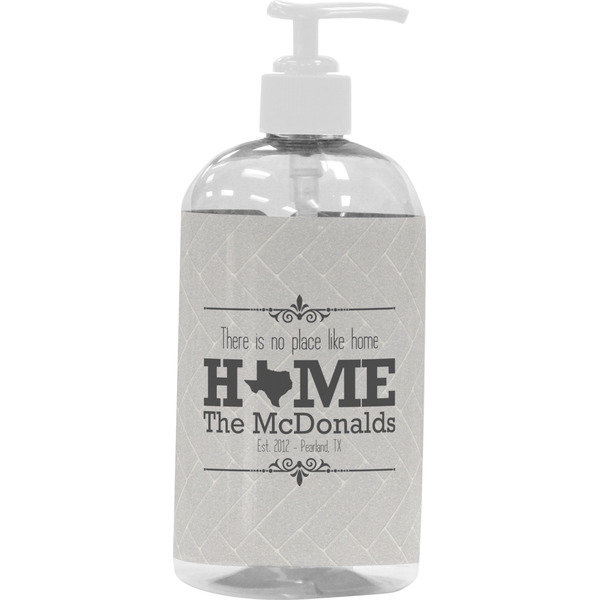 Custom Home State Plastic Soap / Lotion Dispenser (16 oz - Large - White) (Personalized)