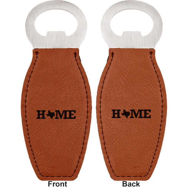 Home State Leather Bar Bottle Opener - Front and Back
