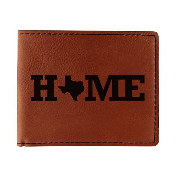 Custom Home State Leatherette Bifold Wallet (Personalized)
