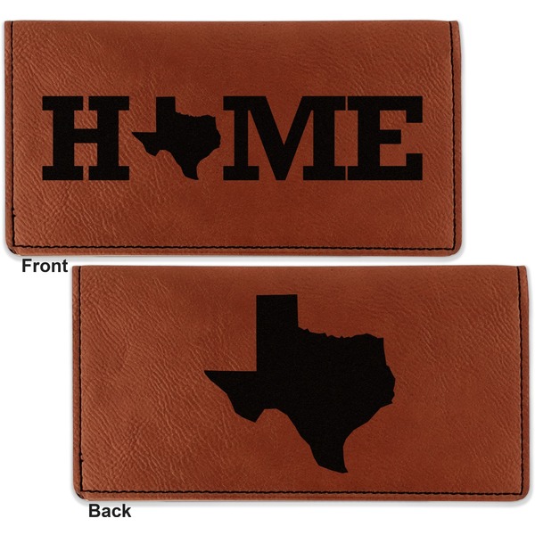 Home State Leather Checkbook Holder Front and Back