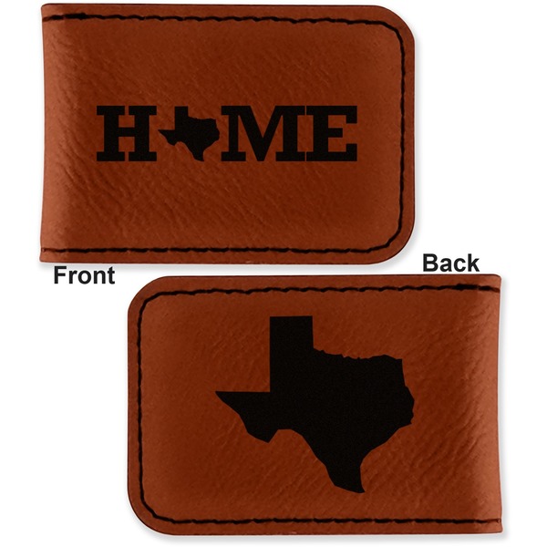 Home State Leatherette Magnetic Money Clip - Front and Back