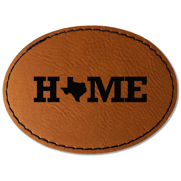 Custom Home State Faux Leather Iron On Patch - Oval (Personalized)