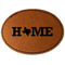 Home State Faux Leather Iron On Patch - Oval (Personalized)