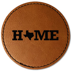 Home State Faux Leather Iron On Patch - Round (Personalized)