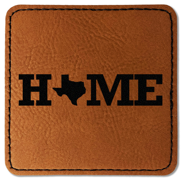 Custom Home State Faux Leather Iron On Patch - Square (Personalized)