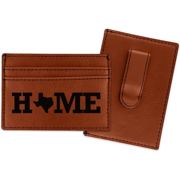 Custom Home State Leatherette Wallet with Money Clip (Personalized)