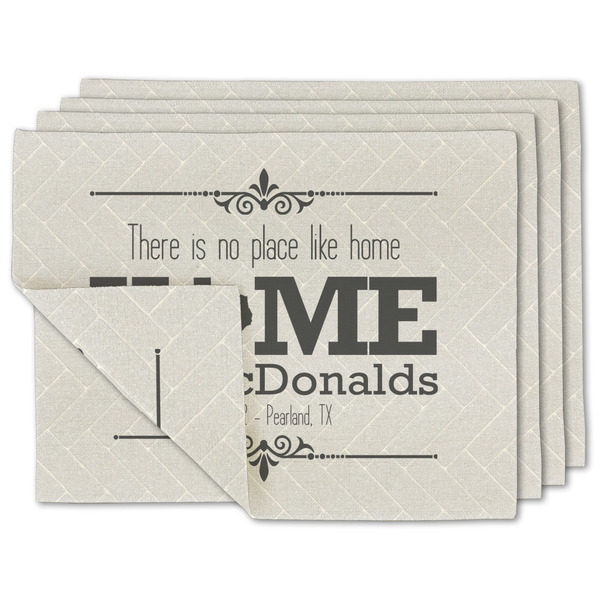 Custom Home State Double-Sided Linen Placemat - Set of 4 w/ Name or Text