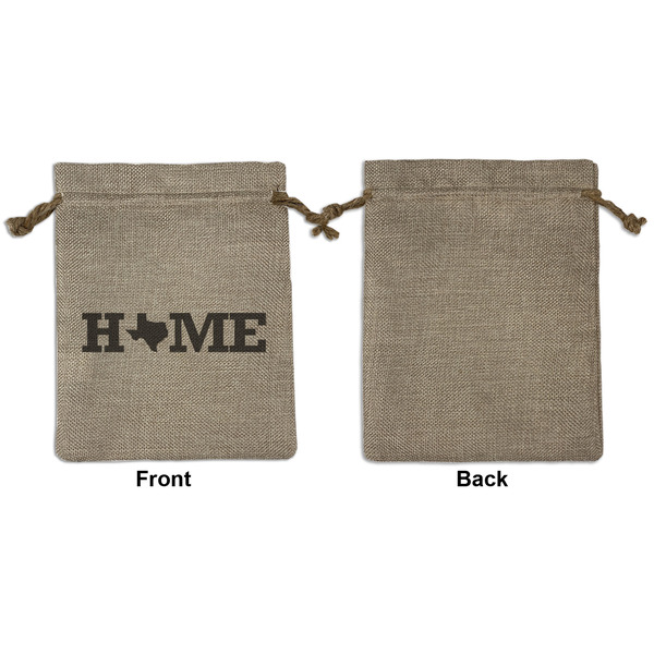 Home State Medium Burlap Gift Bag - Front Approval